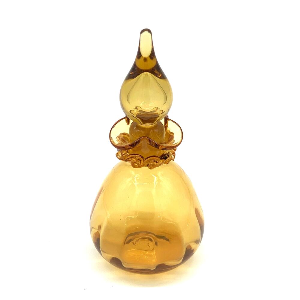 Vintage Empoli Amber Art Glass Decanter